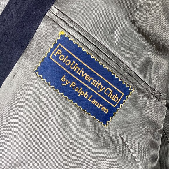 Vintage Polo University Club Ralph Lauren Double Breasted Blazer Mens 40R Blue * - Picture 9 of 16